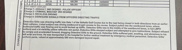 The police report of Scottie Scheffler's arrest