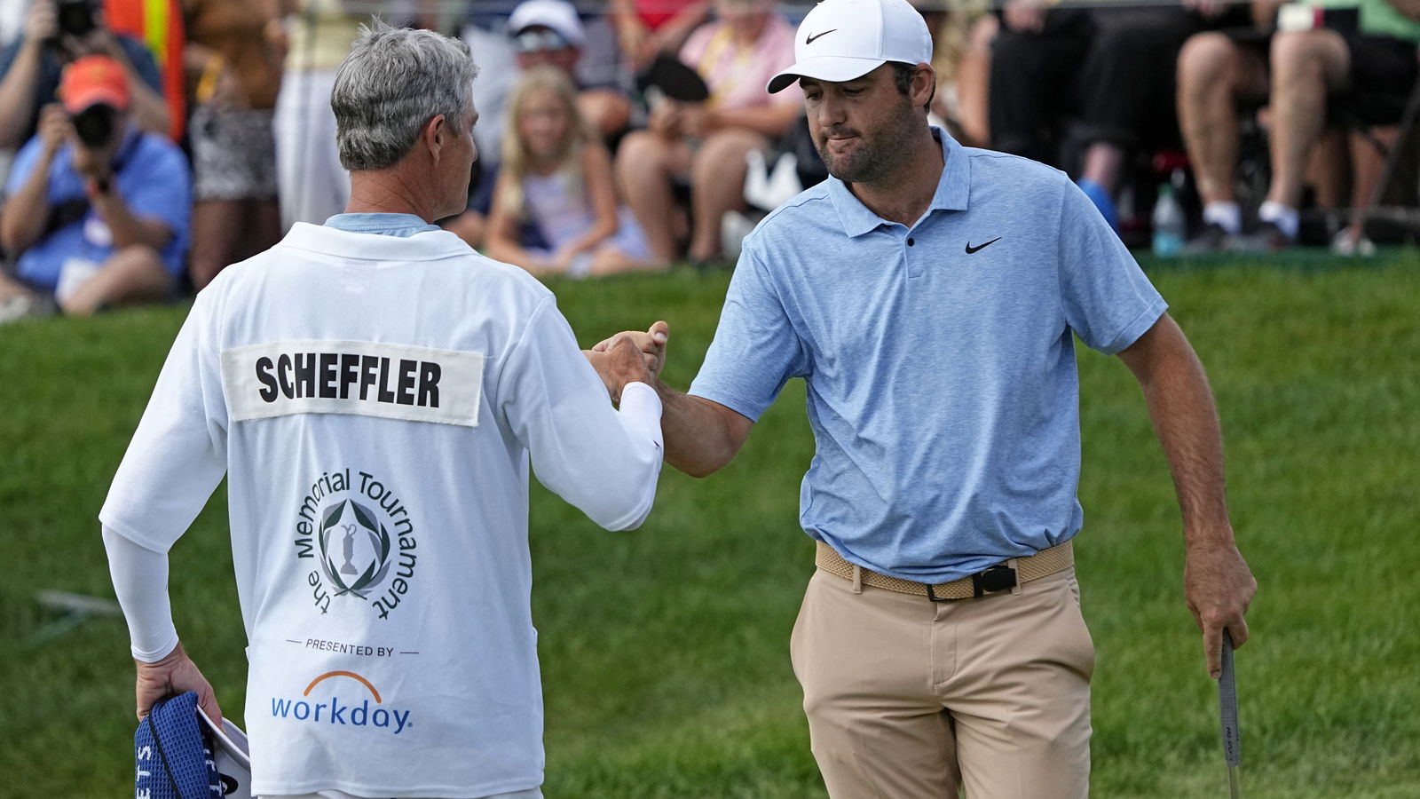 Scottie Scheffler and his caddie Ted Scott