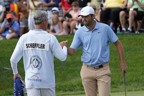 Scottie Scheffler and his caddie Ted Scott