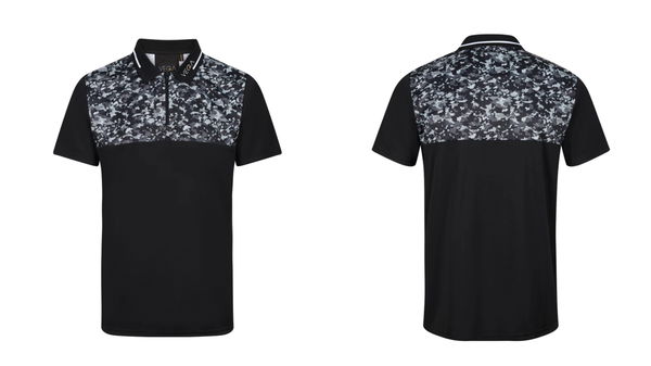 VEGA Oarai Digi Camo Printed Front Jersey Polo Black / Camo