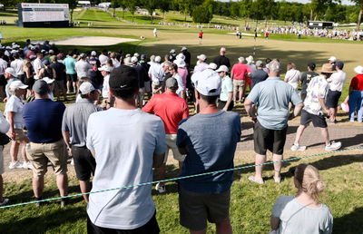 A fan was struck by a ball with no shout of 'FORE'