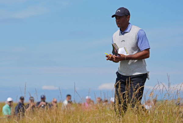 Tiger Woods in Open practice mode at Troon