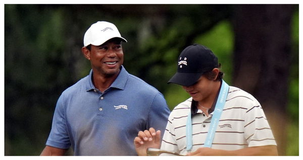 Tiger Woods and Charlie Woods