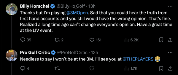 Billy Horschel X Pro Golf Critic