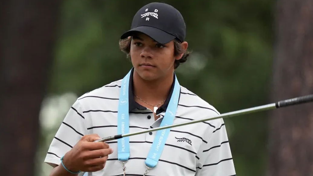 Charlie Woods is not at The Open this week