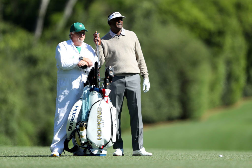 Vijay Singh with former caddie Kip Henley