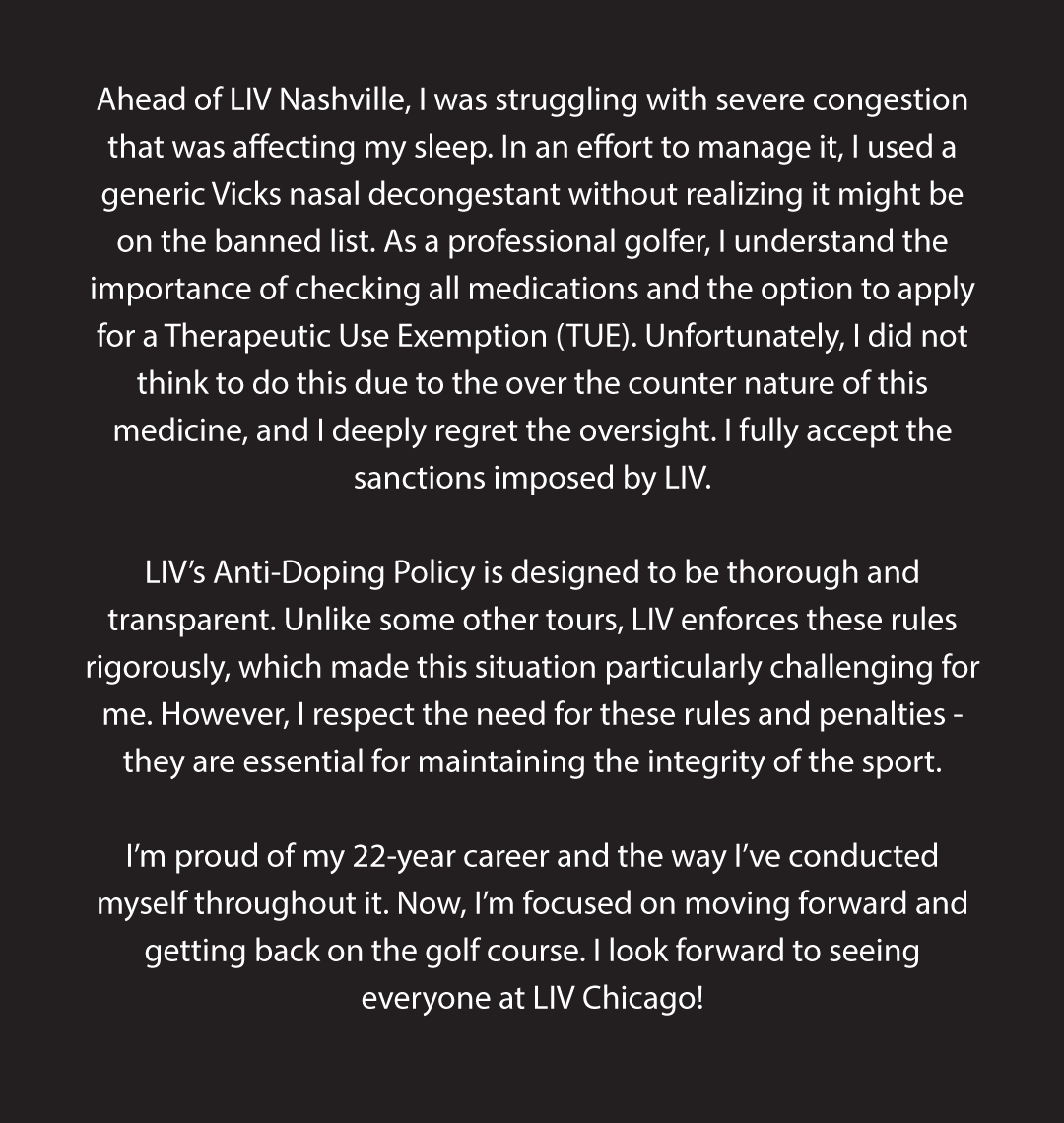 McDowell's statement on X