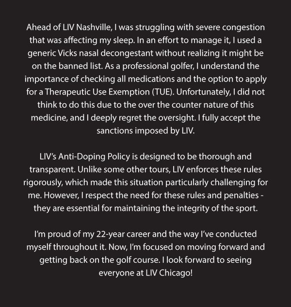 McDowell's statement on X