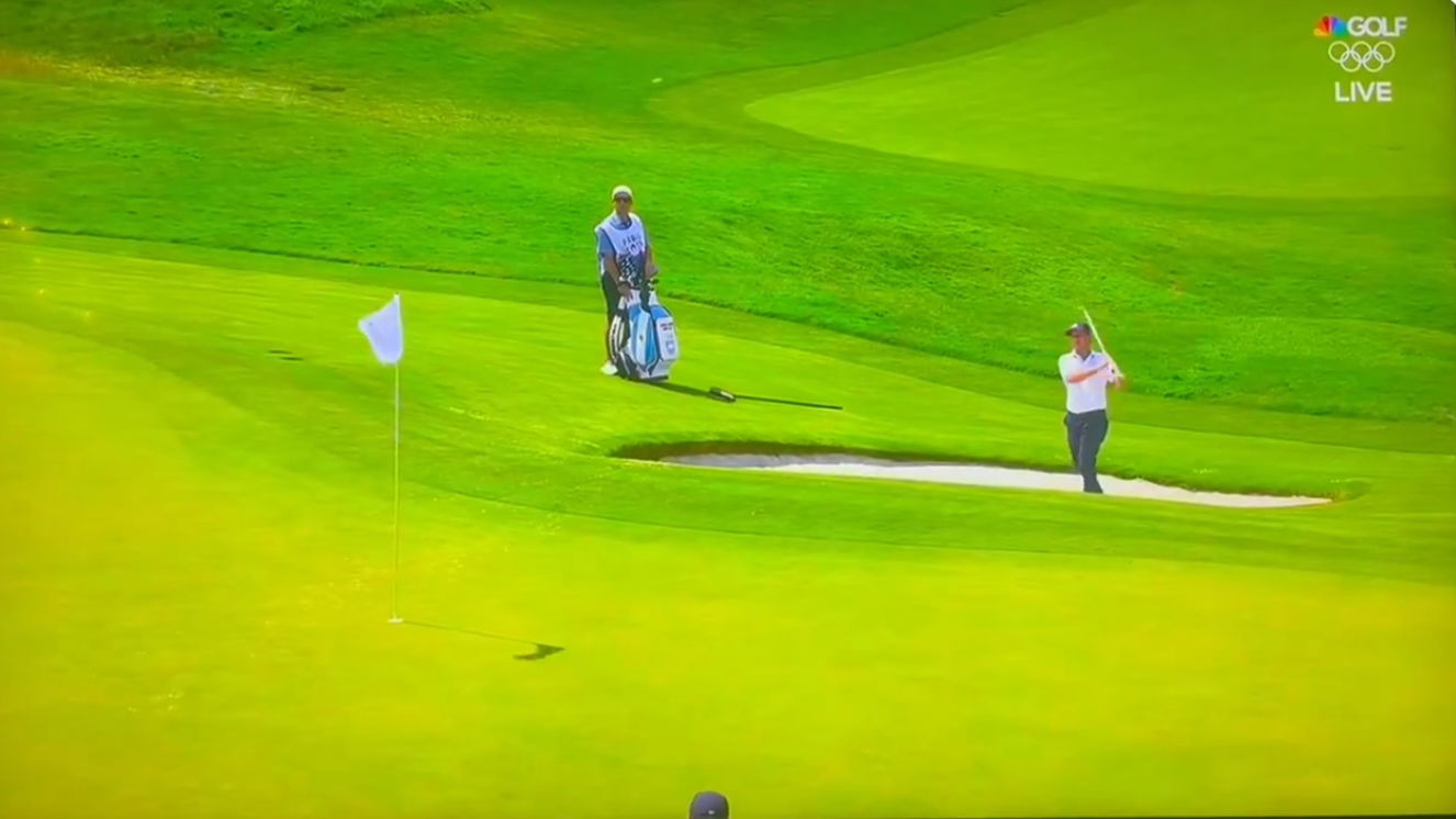 Emiliano Grillo had a right strop on the 10th