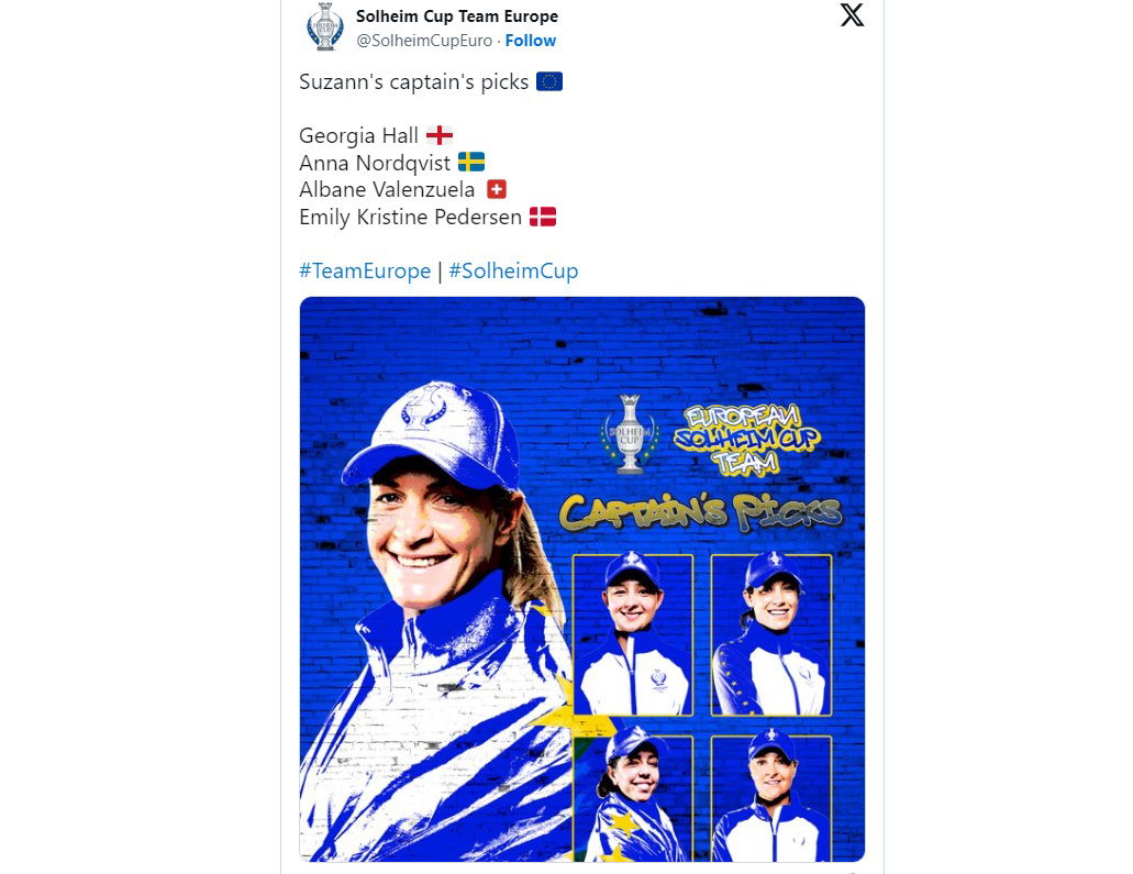 European Solheim Cup team picks