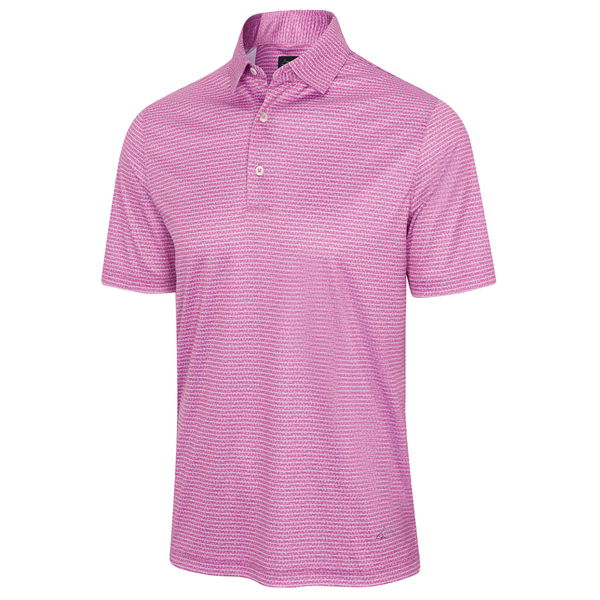 Greg Norman Men's ML75 Recycled Microlux Fine Stripe Golf Polo Shirt