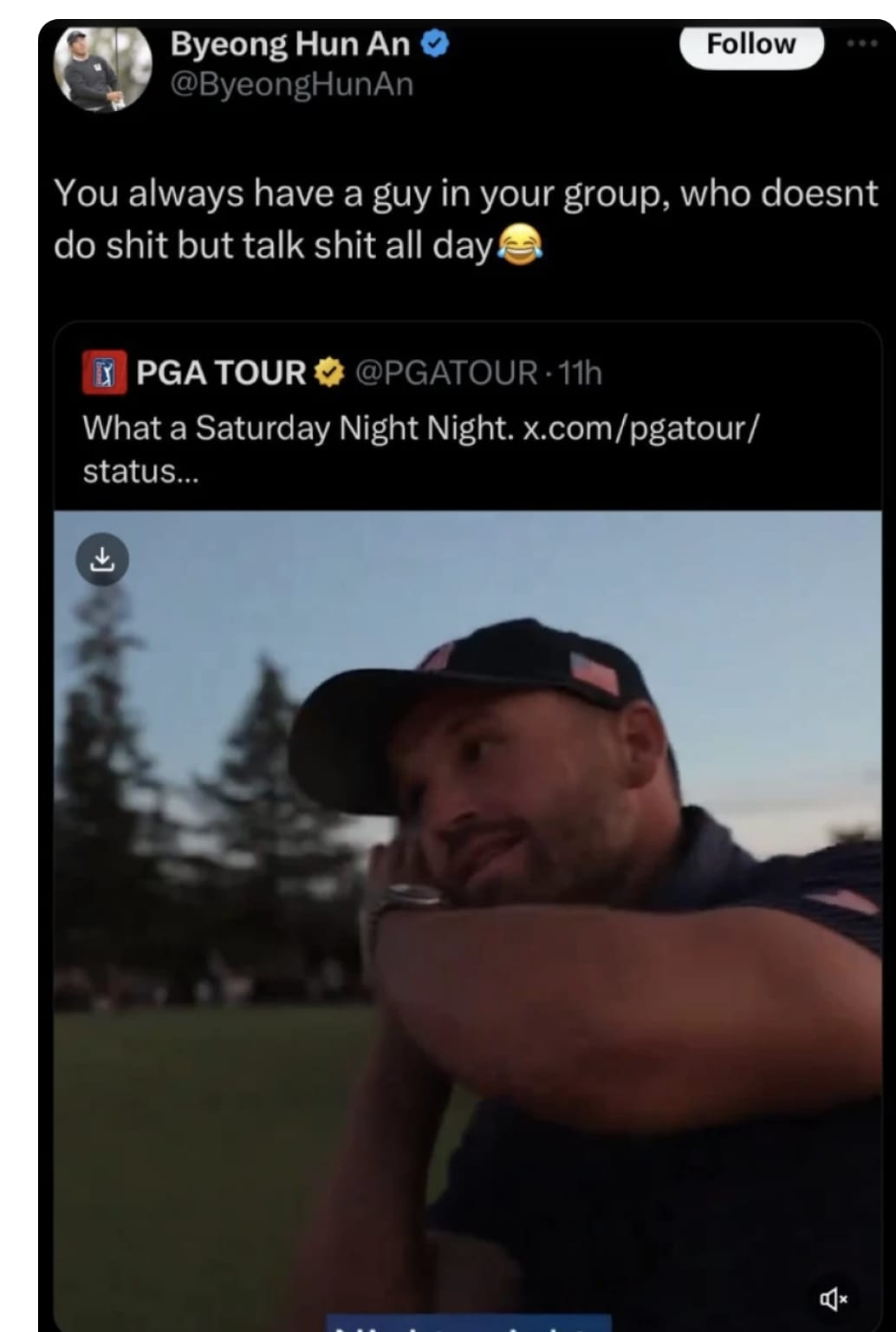 Ben An's tweet aimed at Wyndham Clark