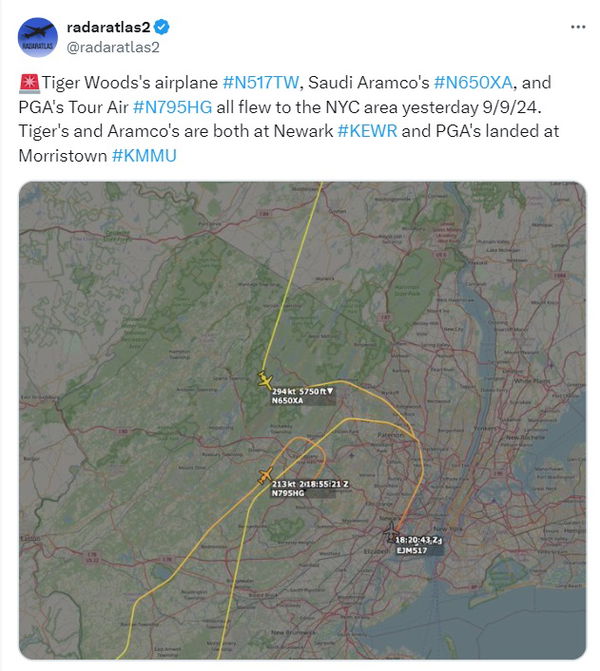 Woods, PGA Tour and Aramco are in New York