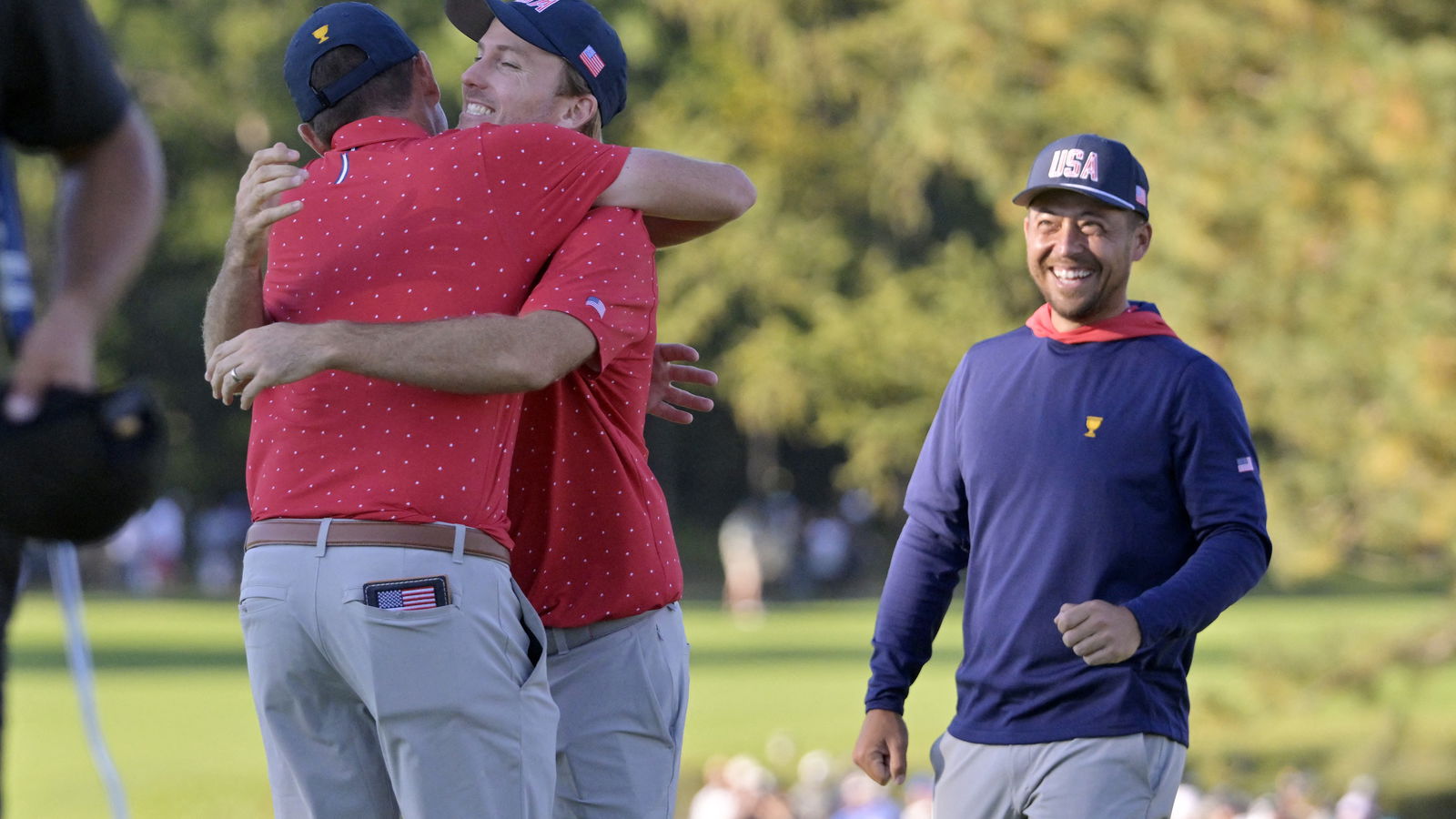 Keegan Bradley celebrates U.S. Presidents Cup victory
