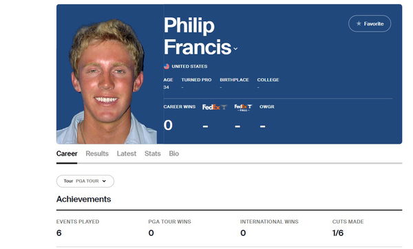 Philip Francis [Photo: PGA Tour website]