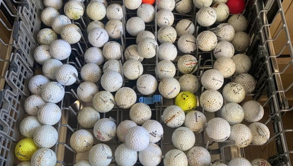 A golfer has stuck his balls in the dishwasher