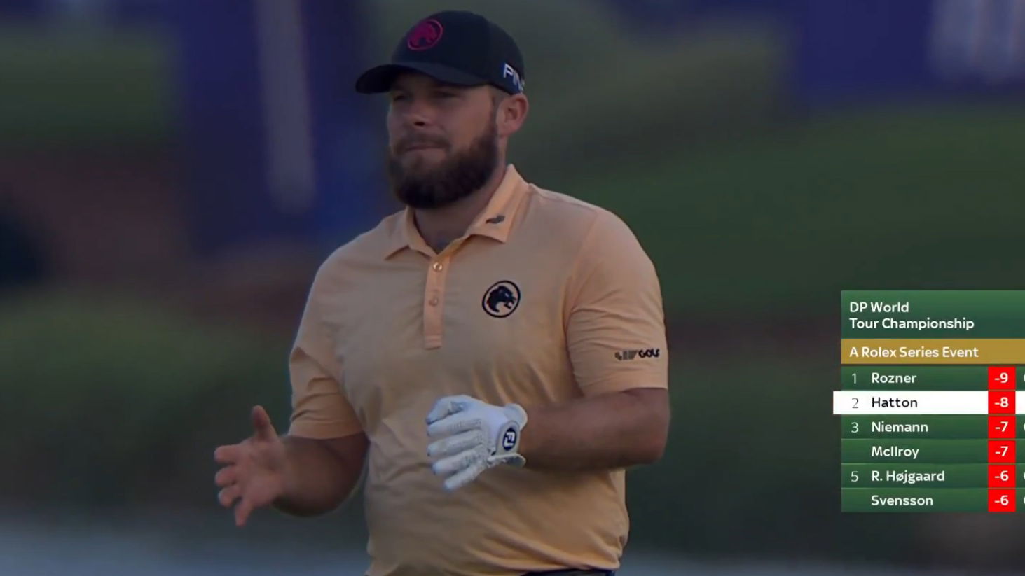 Tyrrell Hatton hates the 18th in Dubai