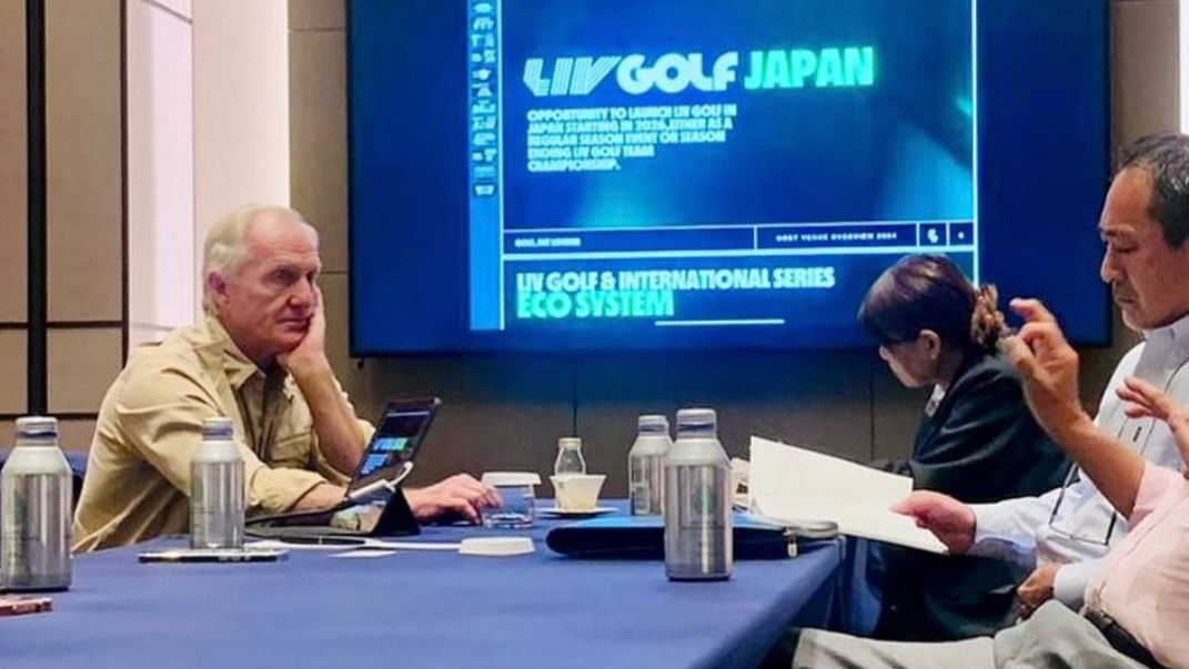 Greg Norman in a LIV Golf Japan presentation