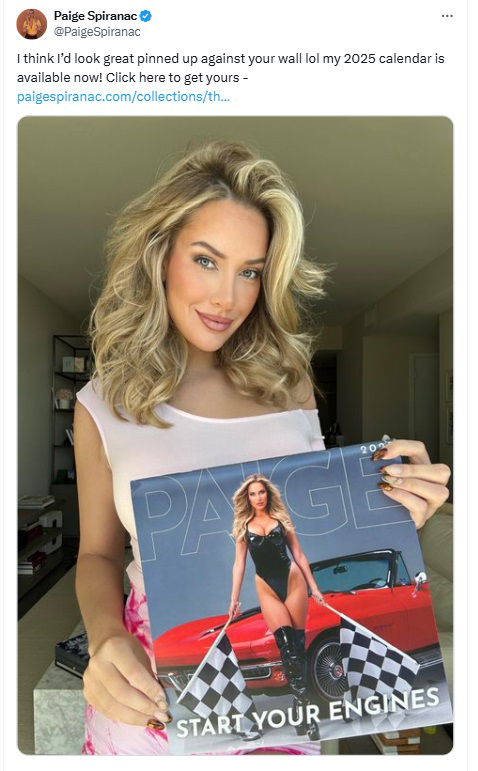 Paige Spiranac's 2025 Wall Calendar