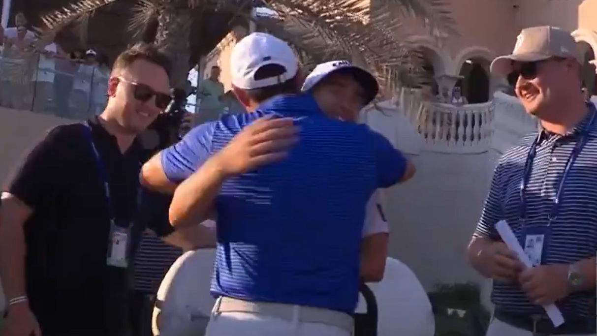 McIlroy shared a warm embrace with McKibbin
