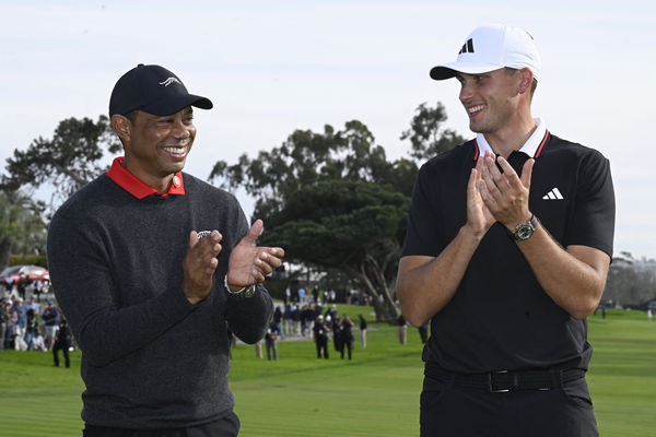 Tiger Woods with Ludvig Aberg