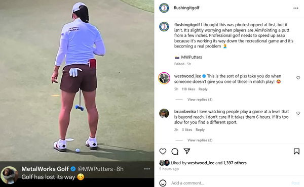 Lee Westwood commented on Instagram