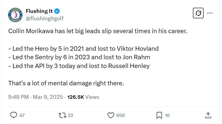 Flushing It tweeted 'mental damage'