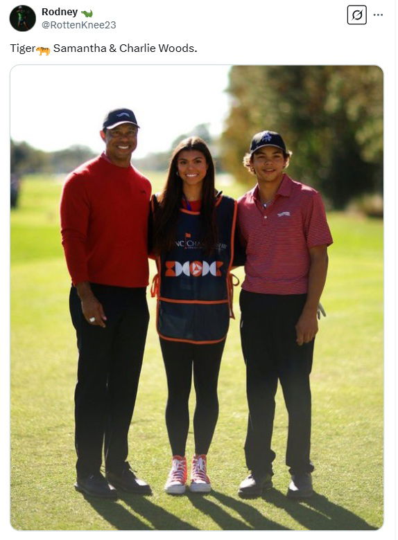 Tiger with his children, Sam and Charlie