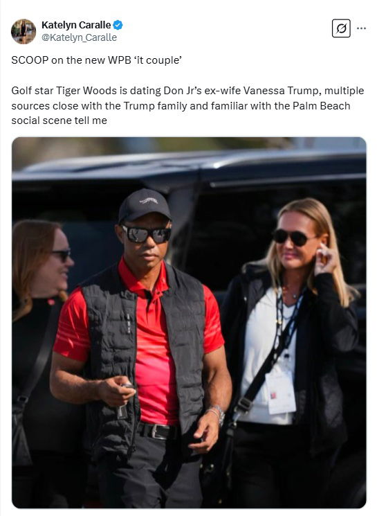 Woods is reportedly dating Vanessa Trump
