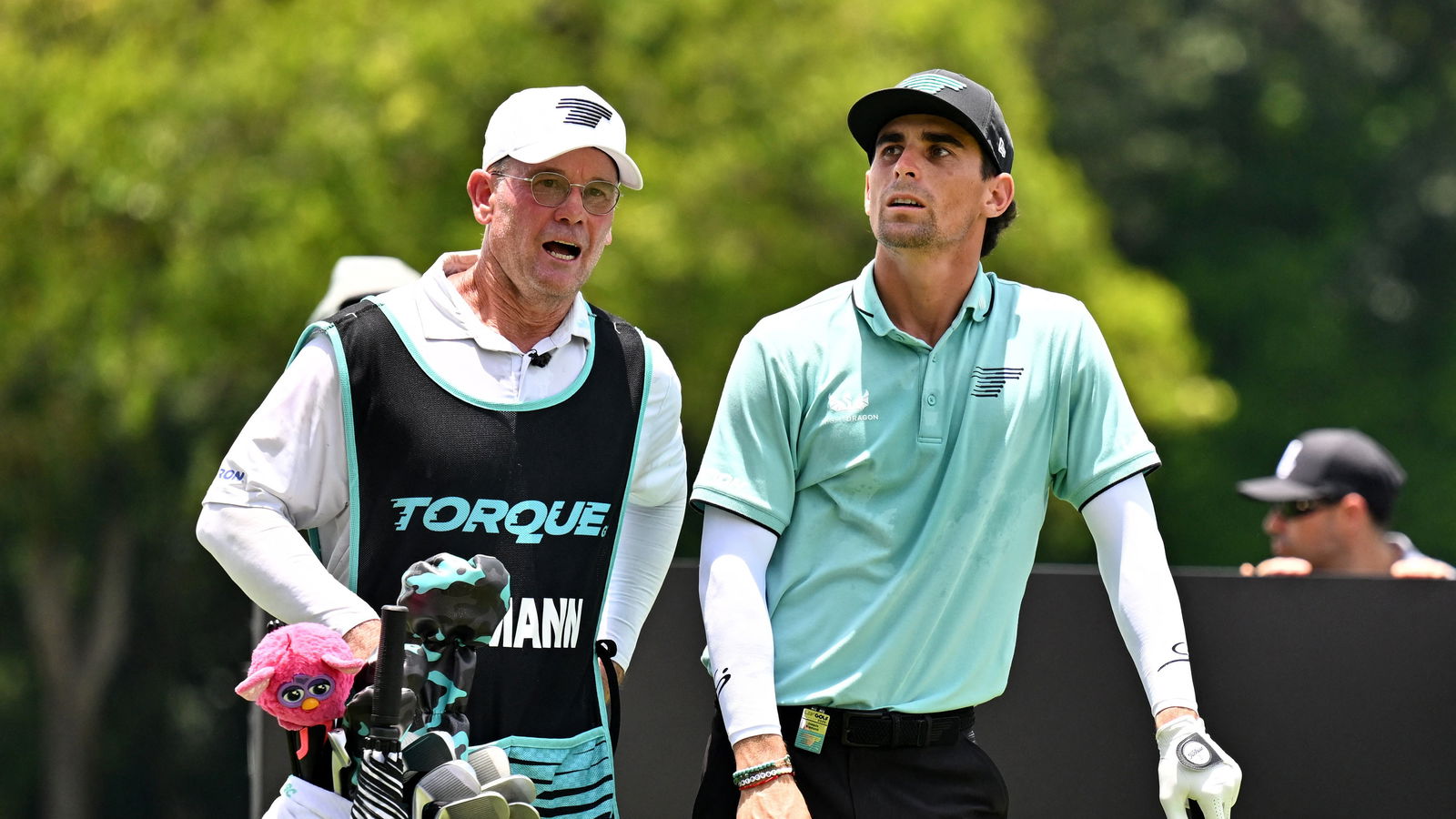 Joaquin Niemann and caddie Gary Matthews