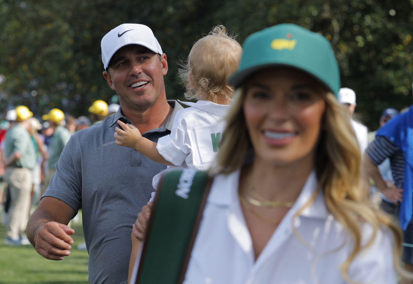 Brooks with wife Jena and son Crew
