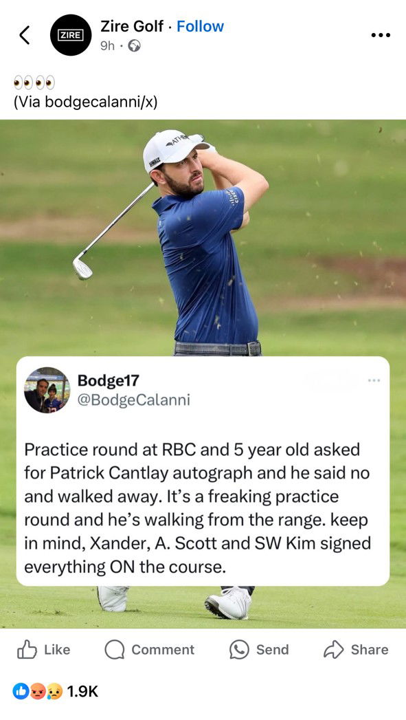 The initial post from a fan 