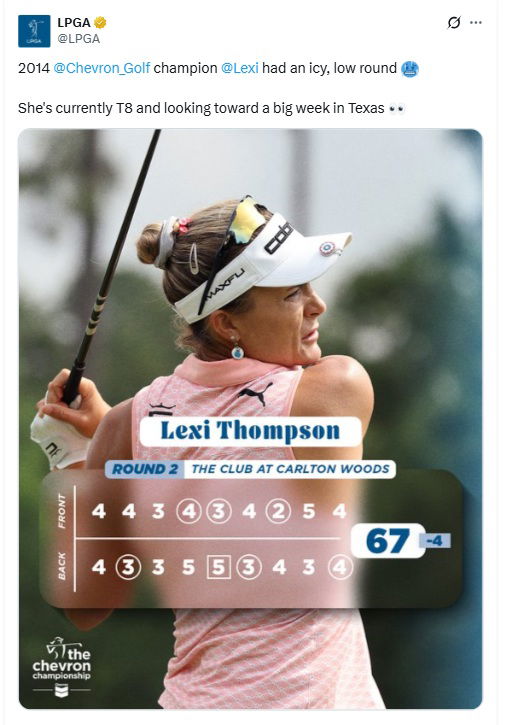 Thompson is in contention at Chevron