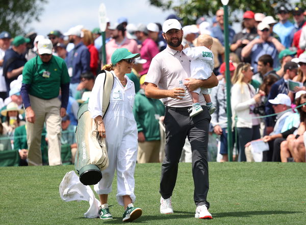 Scottie, Meredith and their son before the 2025 Masters