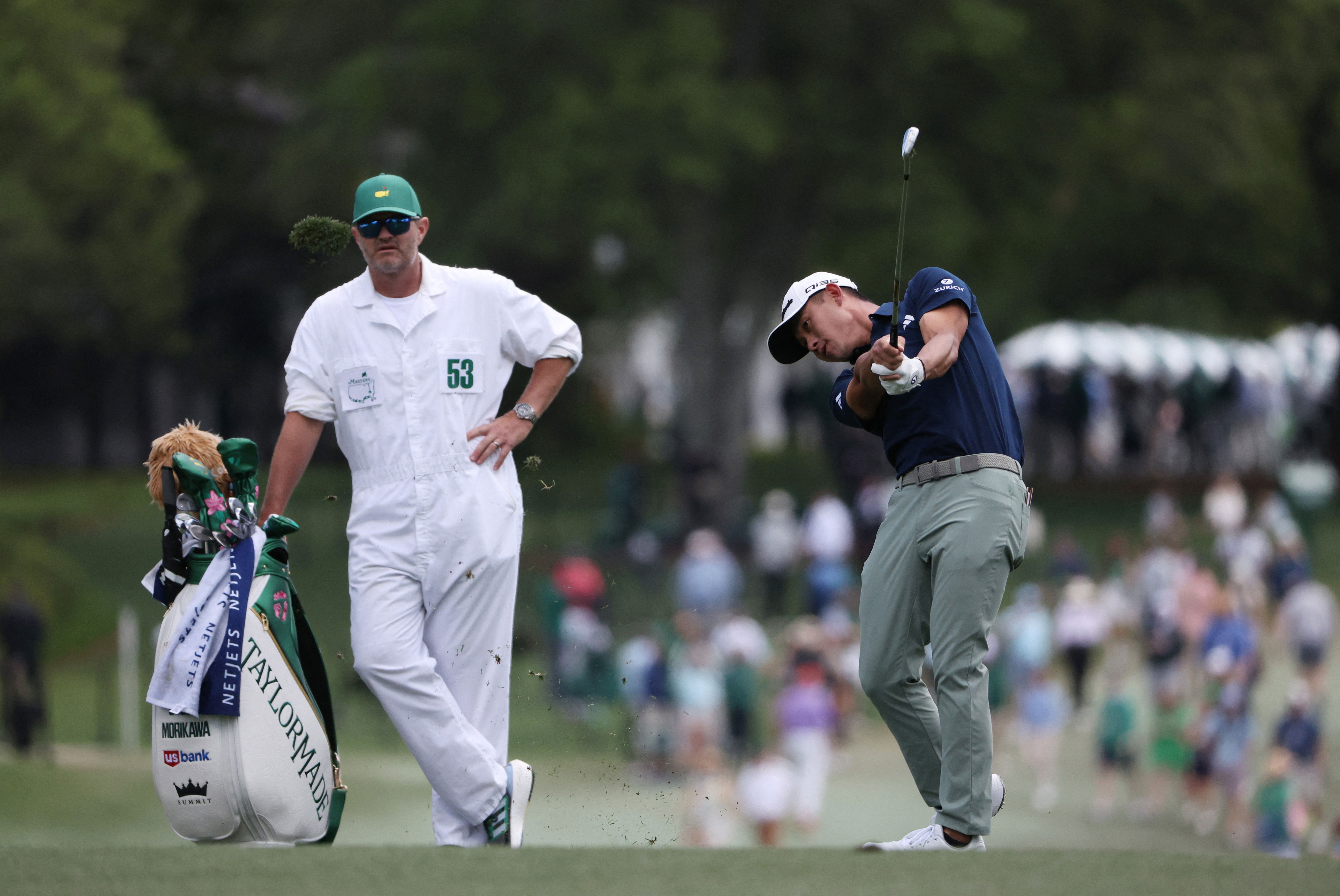Collin Morikawa with his former caddie