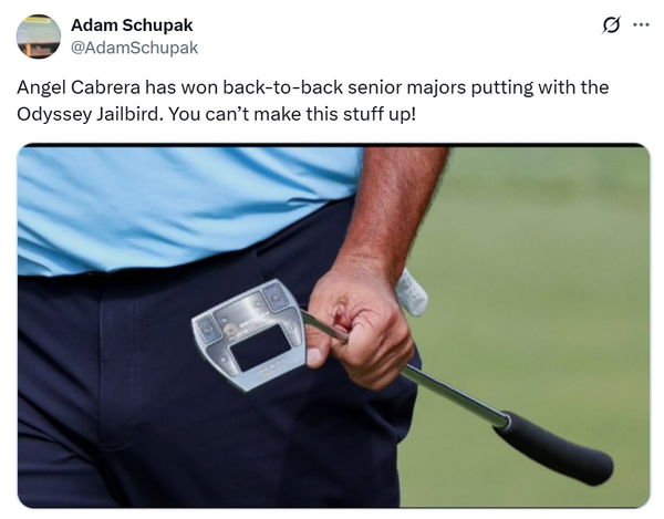Cabrera is using an Odyssey Jailbird