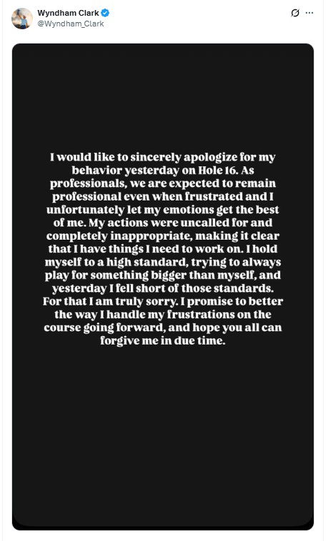 Clark's apology on social media