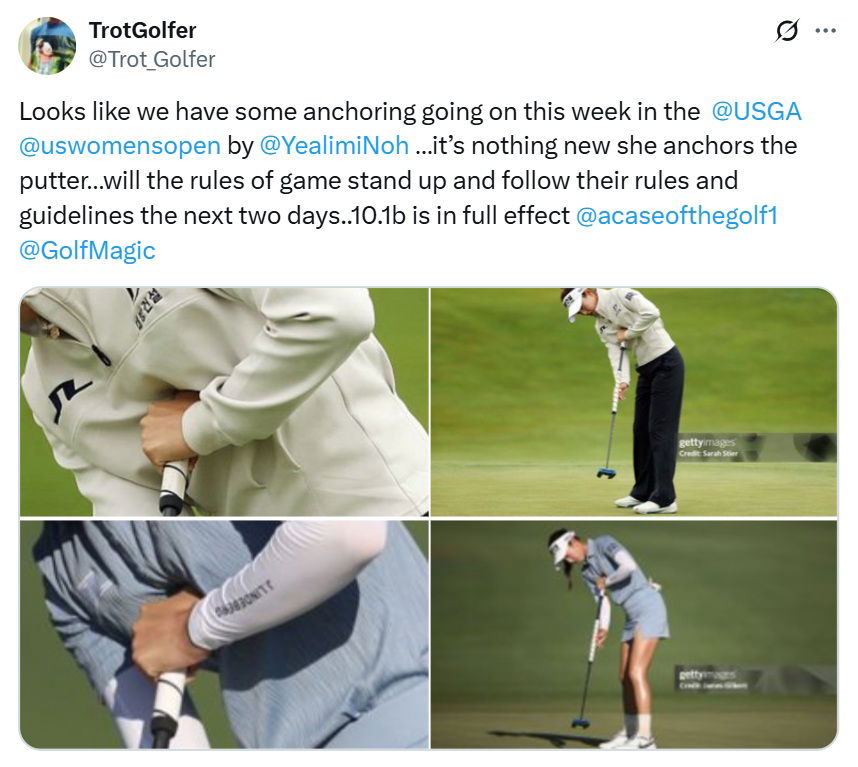 Golf fans questioni Noh's putting stroke
