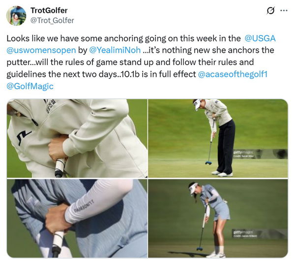 Golf fans questioni Noh's putting stroke