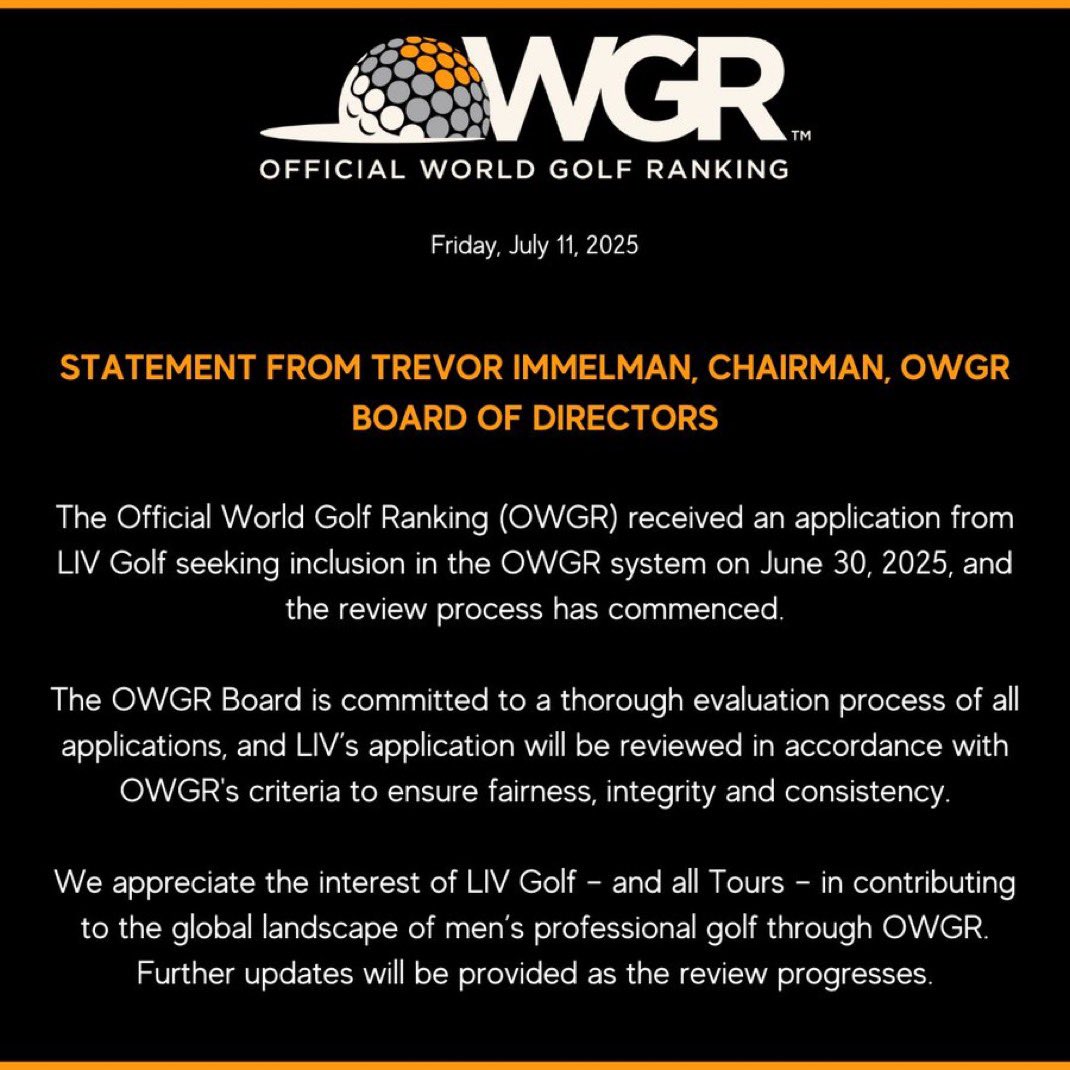 OWGR's statement