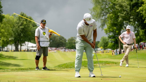 Kurt Kitayama drains a putt during the final round of last month's John Deere Classic