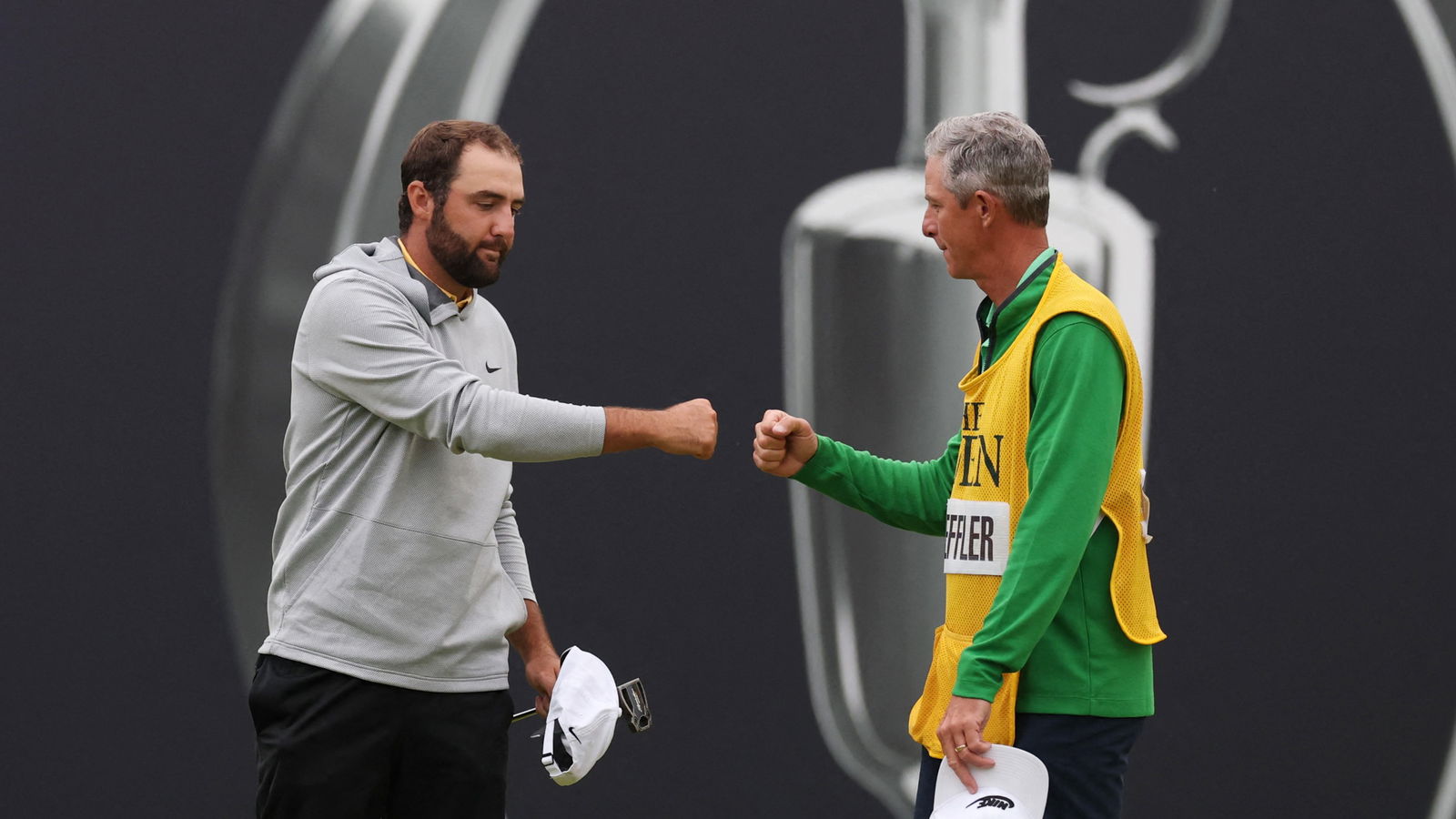 Scottie Scheffler with caddie Ted Scott