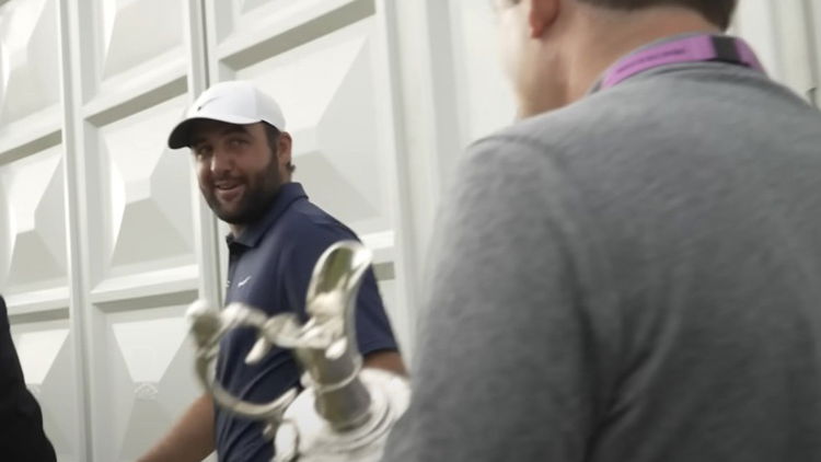 Scheffler with his manager [Jamie Kennedy]