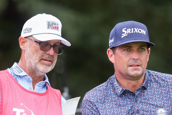 Keegan Bradley and his caddie