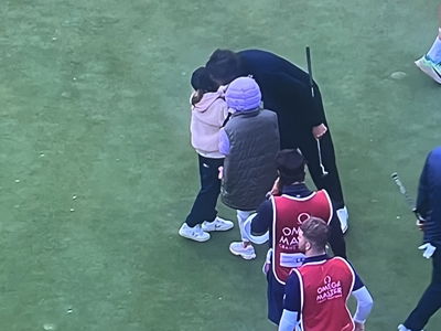 Mike Lorenzo-Vera greeted by his kids
