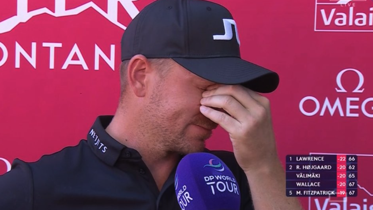 Matt Wallace in tears after his round