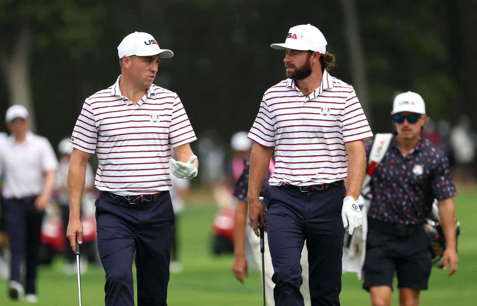 Cameron Young and Justin Thomas