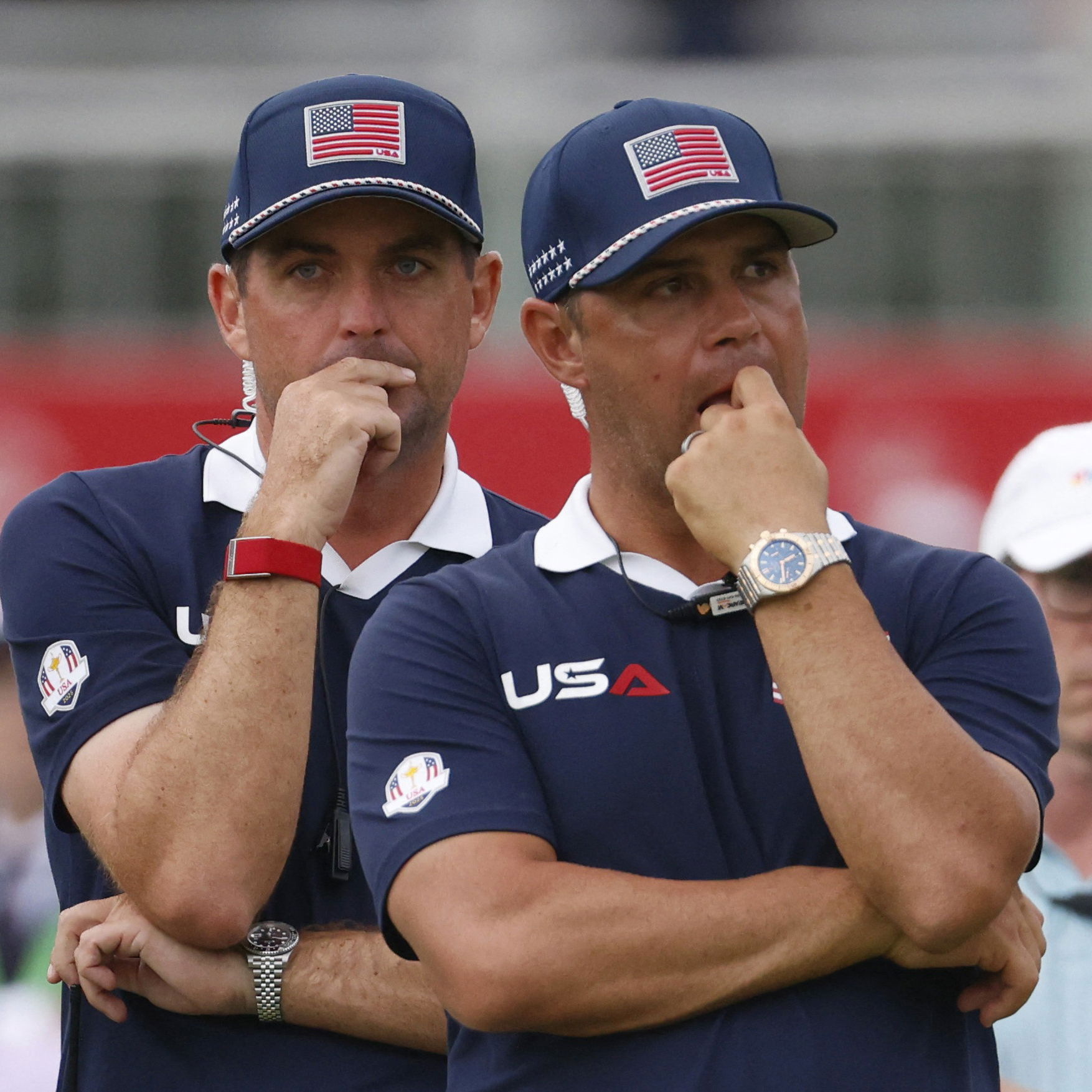 Bradley with vice-captain Woodland at Ryder Cup