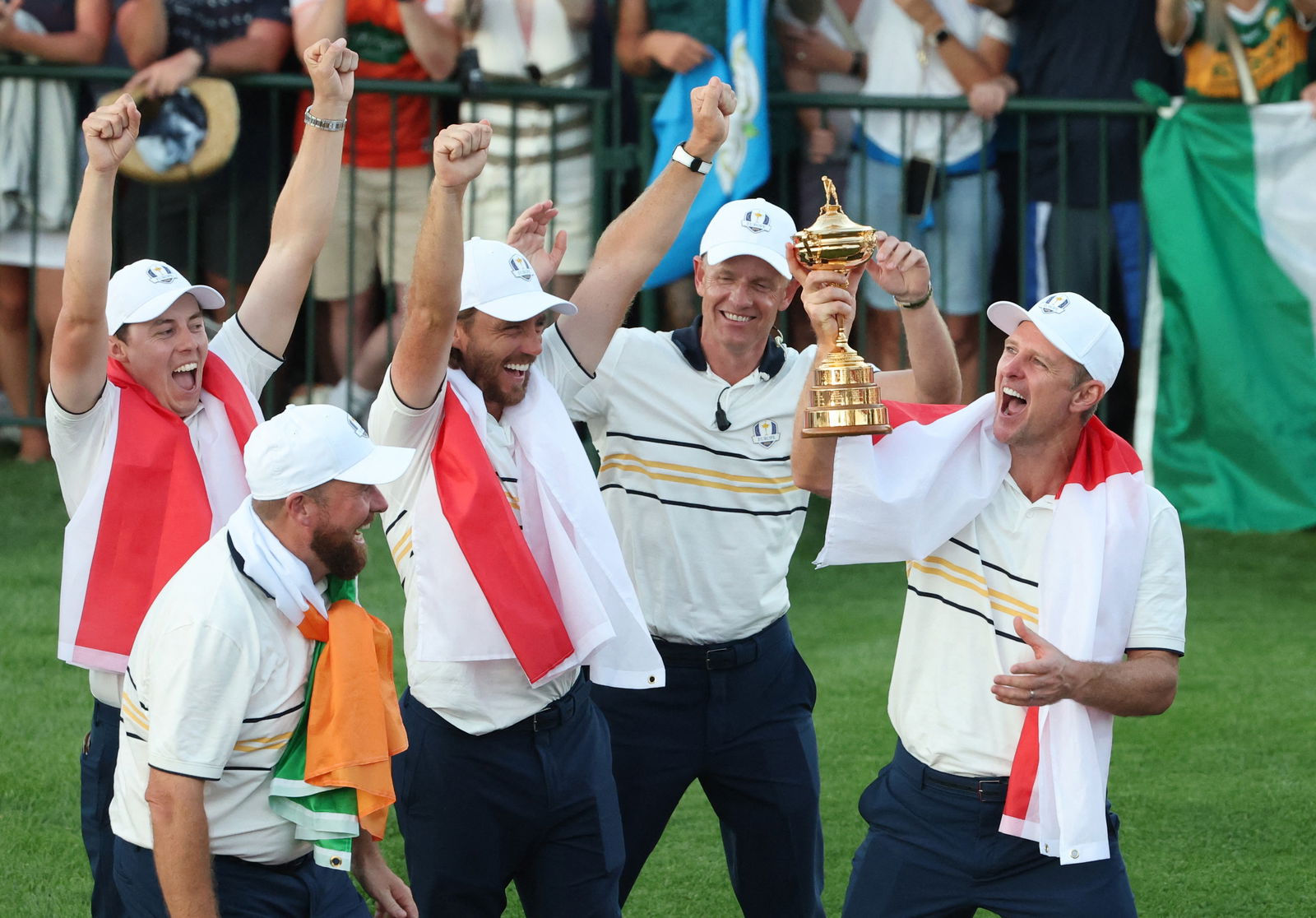 Team Europe celebrate at Bethpage