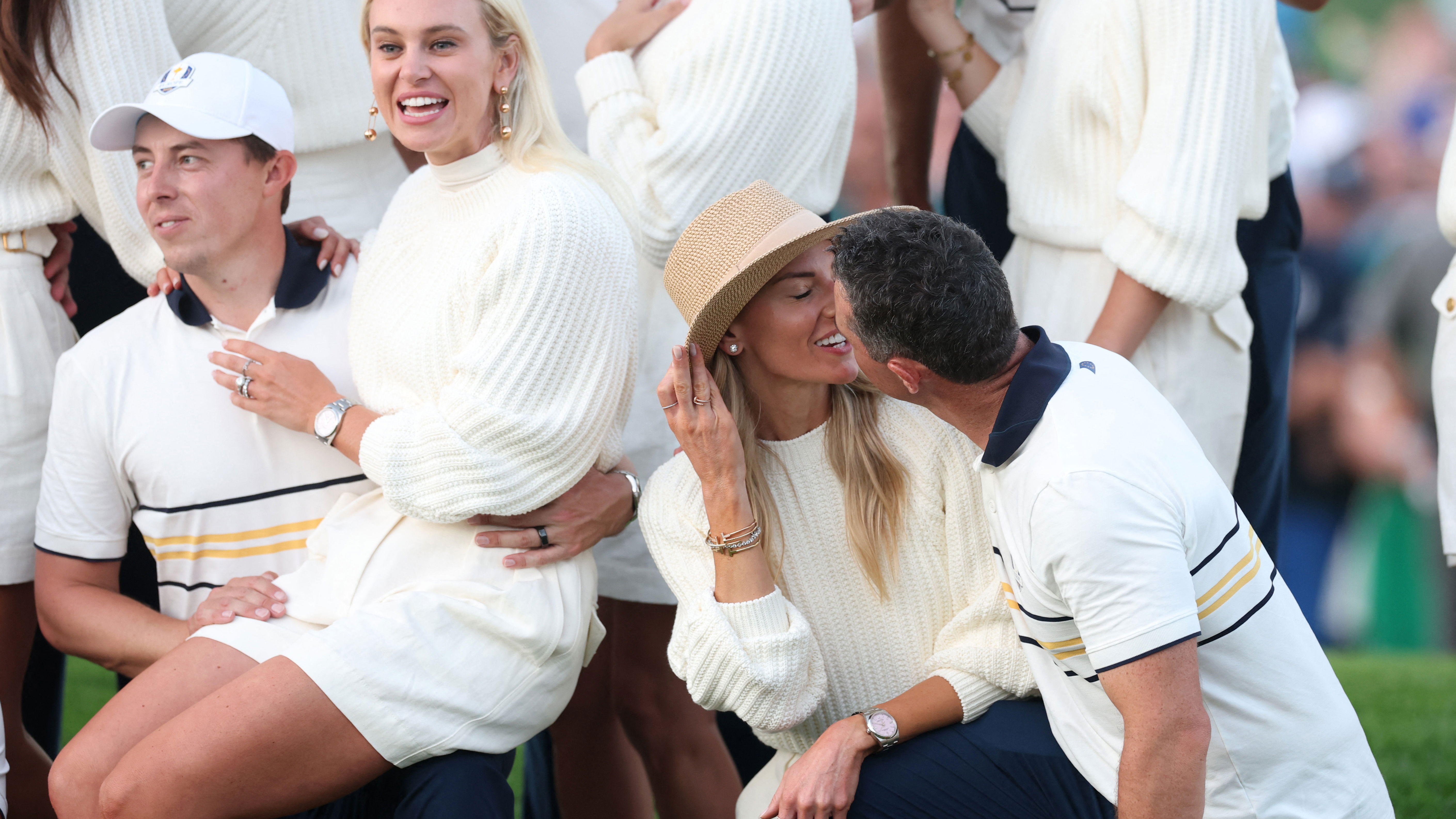 Rory McIlroy with his wife Erica at the 2025 Ryder Cup